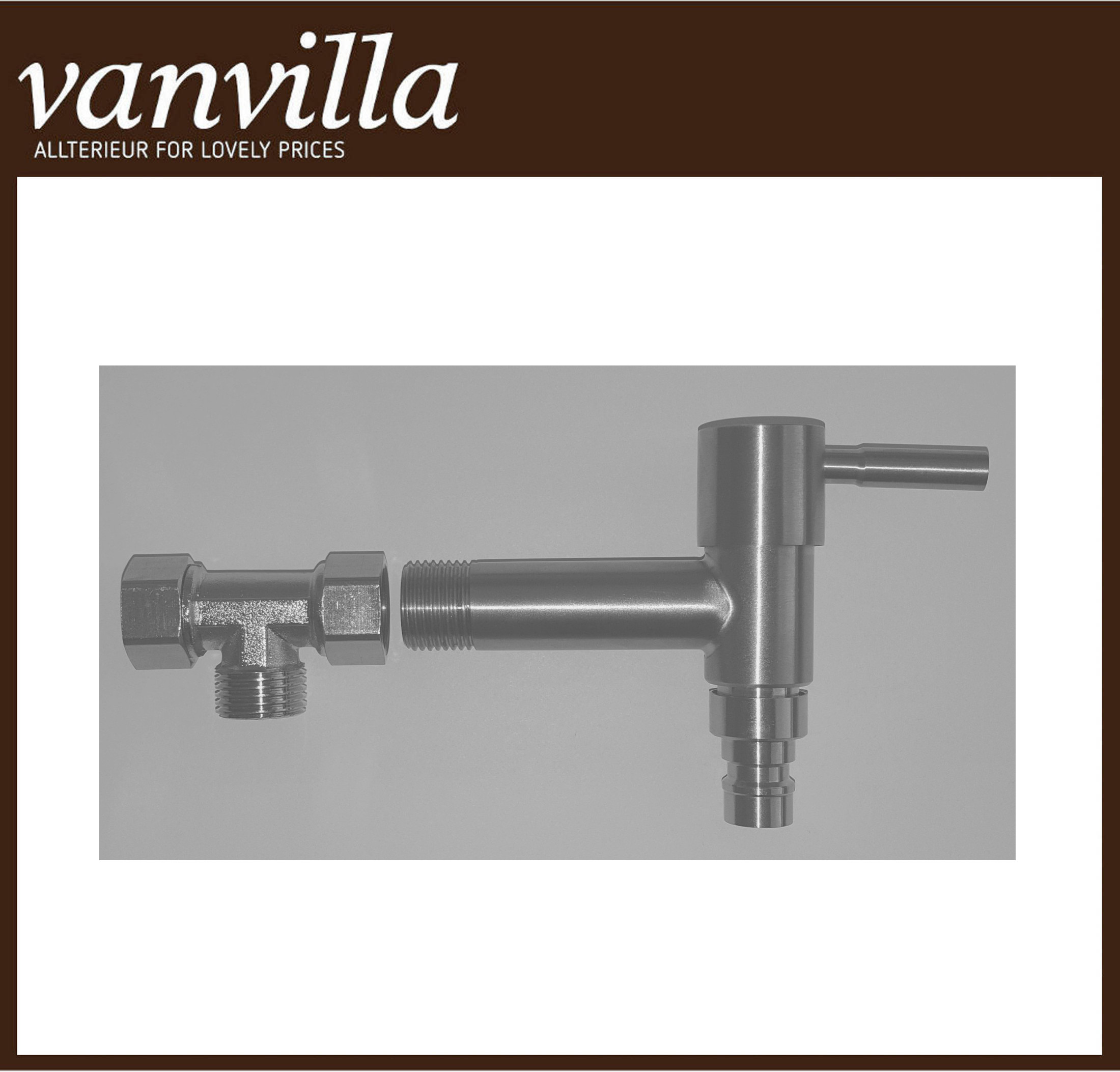 vanvilla Optionales Wasserabgangs-Set mit Hahn für Zulauf von hinten