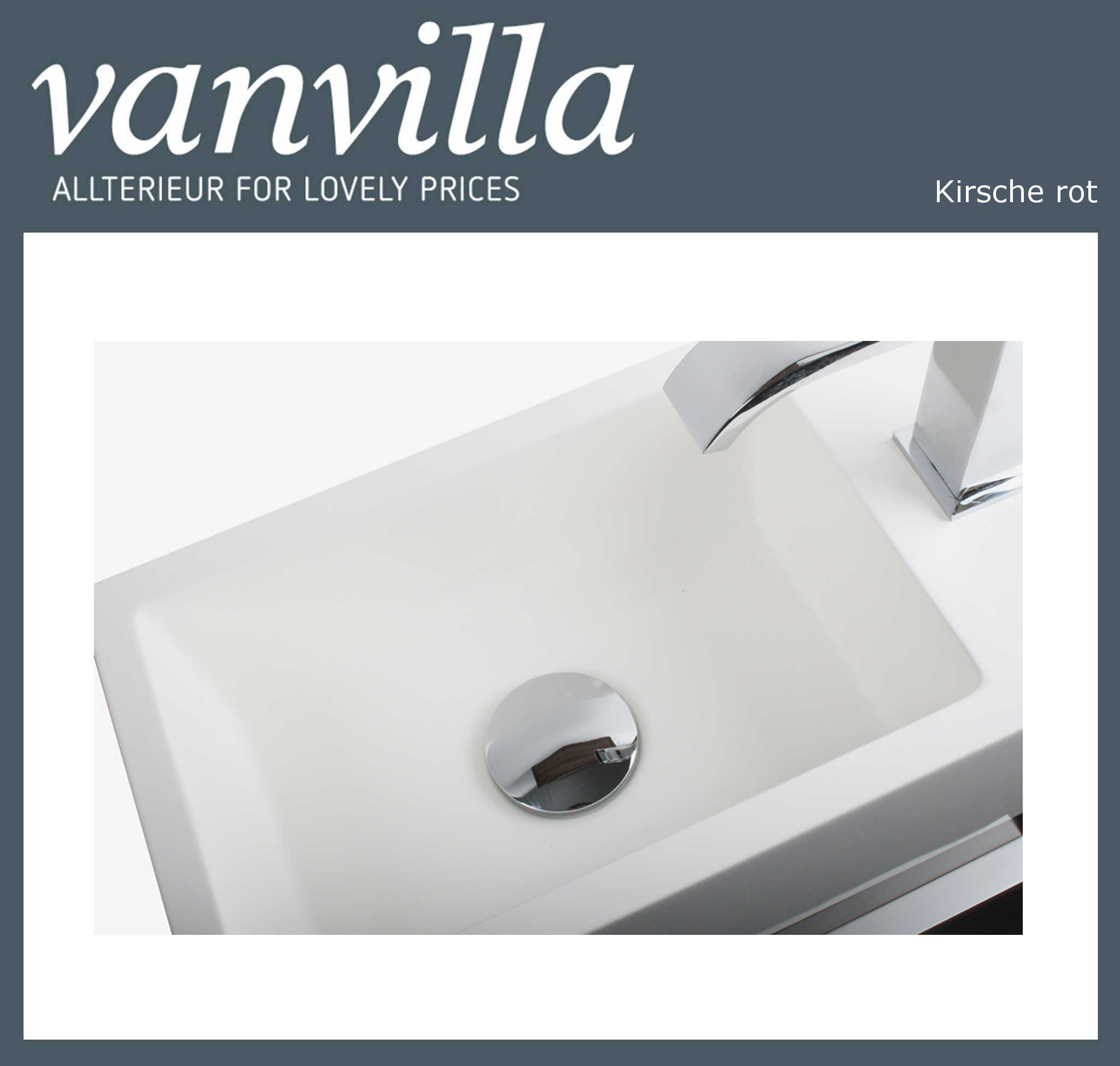 vanvilla Gäste-WC Badmöbel Waschtisch Spiegel gross Set versch. Farben